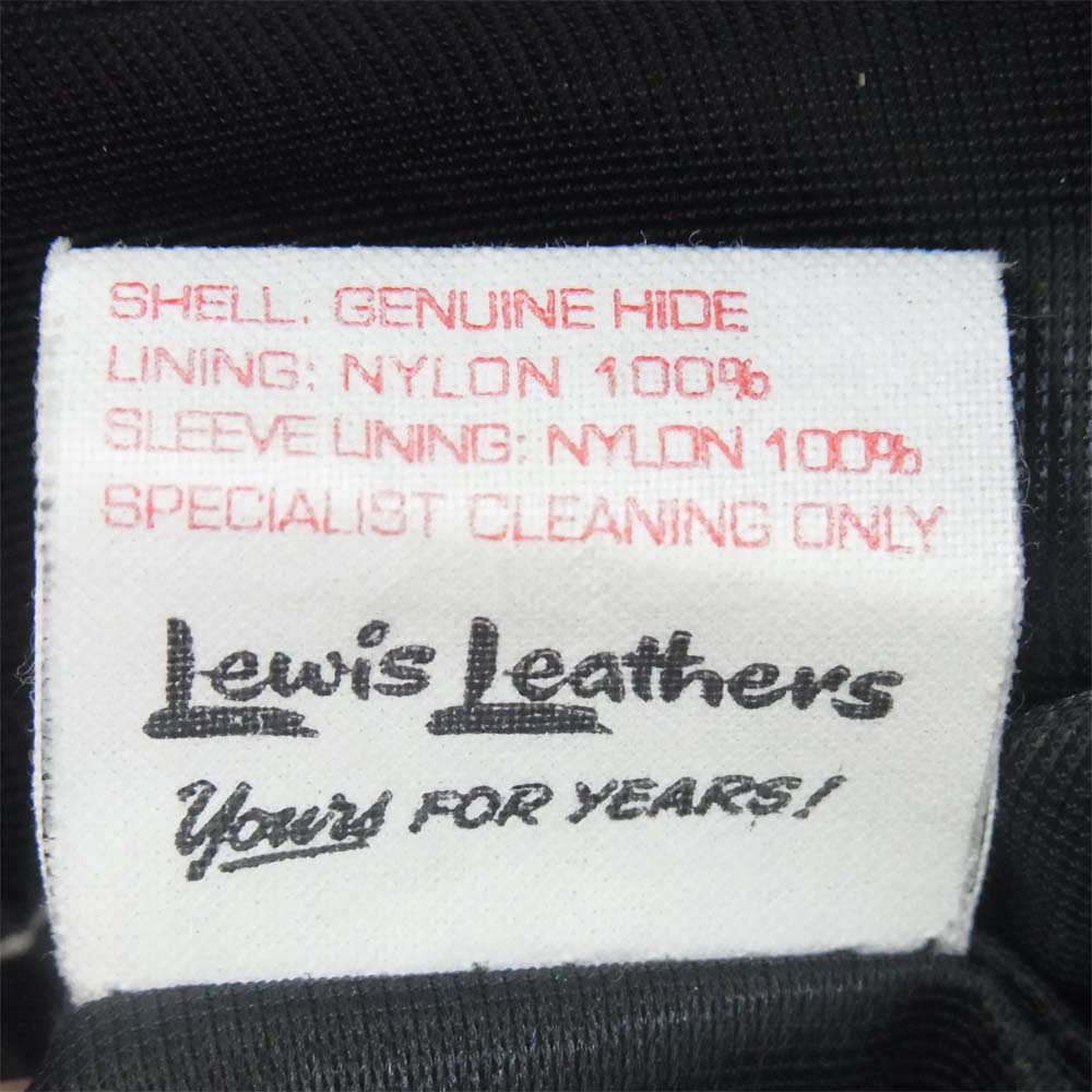 Lewis Leathers ルイスレザー 英国製 LIGHTNING ライトニング カウレザー ダブル ライダース ブラック系 34【中古】