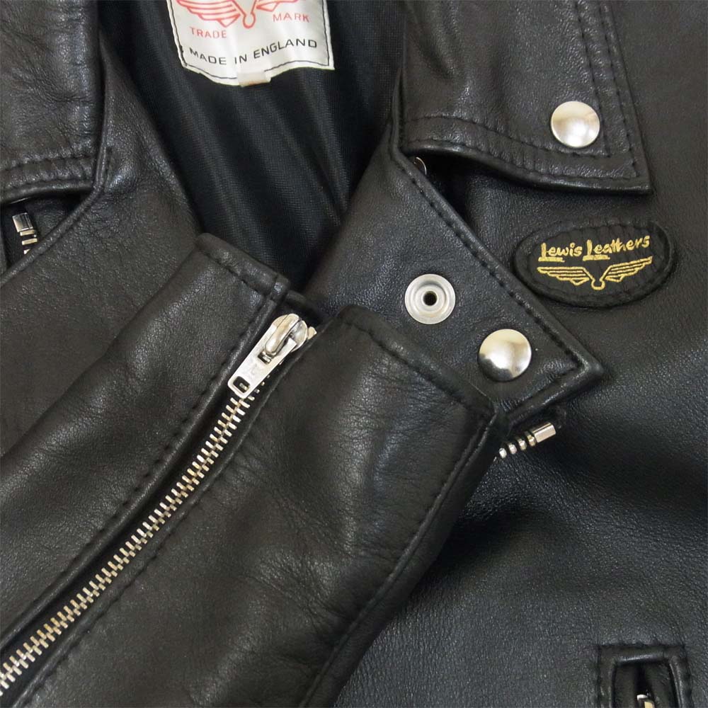 Lewis Leathers ルイスレザー 英国製 LIGHTNING ライトニング カウレザー ダブル ライダース ブラック系 34【中古】