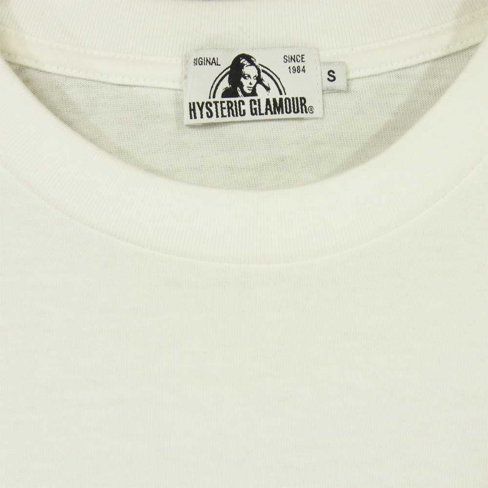 HYSTERIC GLAMOUR ヒステリックグラマー 21SS 02211CT06 STILL CRAZY 刺繍 半袖 Tシャツ コットン ホワイト系 S【中古】