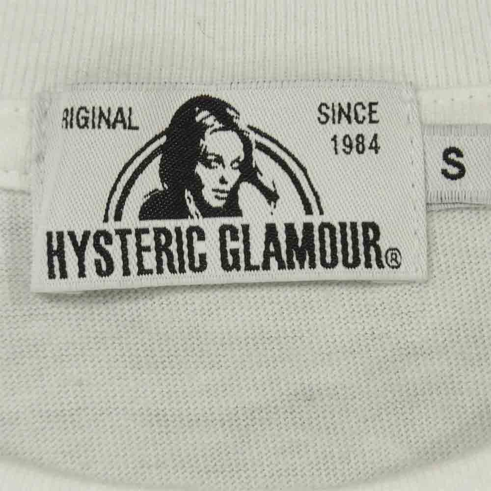 HYSTERIC GLAMOUR ヒステリックグラマー 21SS 02211CT06 STILL CRAZY 刺繍 半袖 Tシャツ コットン ホワイト系 S【中古】