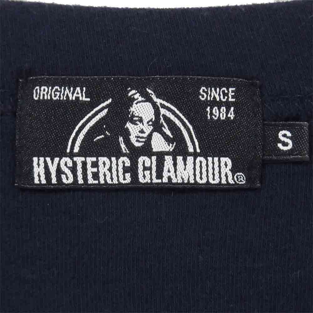 HYSTERIC GLAMOUR ヒステリックグラマー 21SS 02211CT25 HG ROCKERS 半袖 Tシャツ ネイビー系 S【美品】【中古】