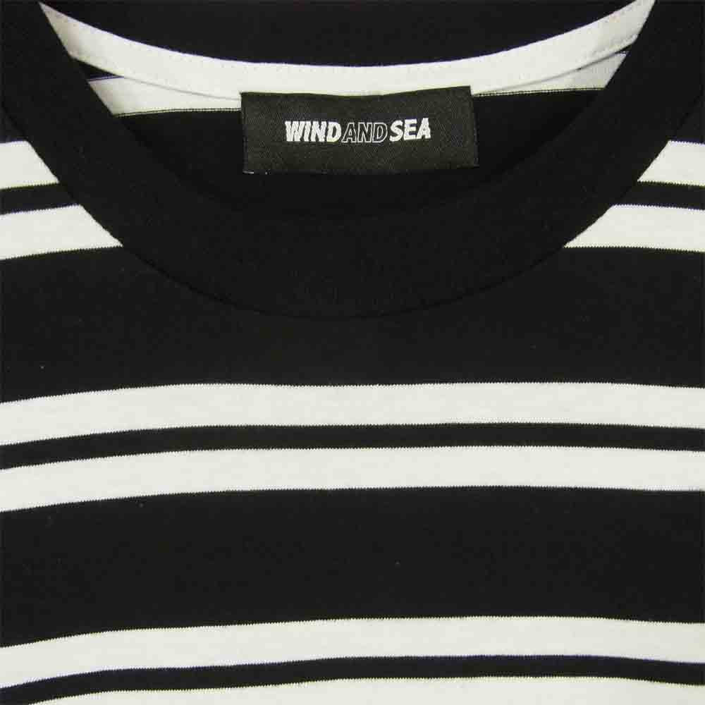 WIND AND SEA ウィンダンシー WDS-20A-CS-04 sail-boat BORDER T-SHIRT ボート ボーダー 半袖 Tシャツ ブラック系 ホワイト系 S【美品】【中古】