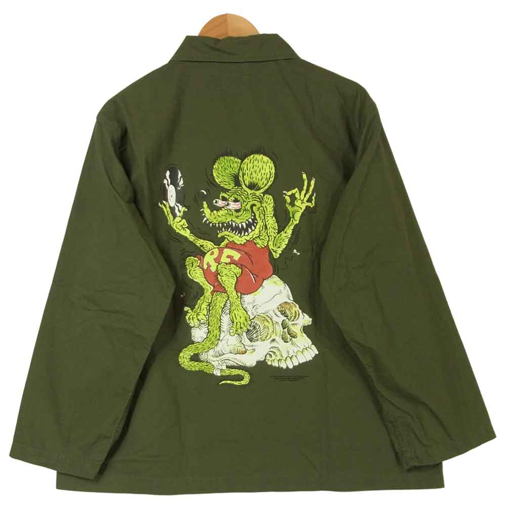 WACKO MARIA ワコマリア 20AW RF-TIMLEHI-WM-ML10 RAT FINK TIMLEHI ARMY SHIRT アーミー 長袖 シャツ カーキ系 S【極上美品】【中古】