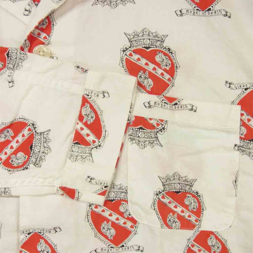 セントマイケル 21SS SM-S21-0000-031 Mxxxxxx PAJAMA SHIRT HEART オープンカラー ハート パジャマ 長袖 シャツ ホワイト系 S【美品】【中古】