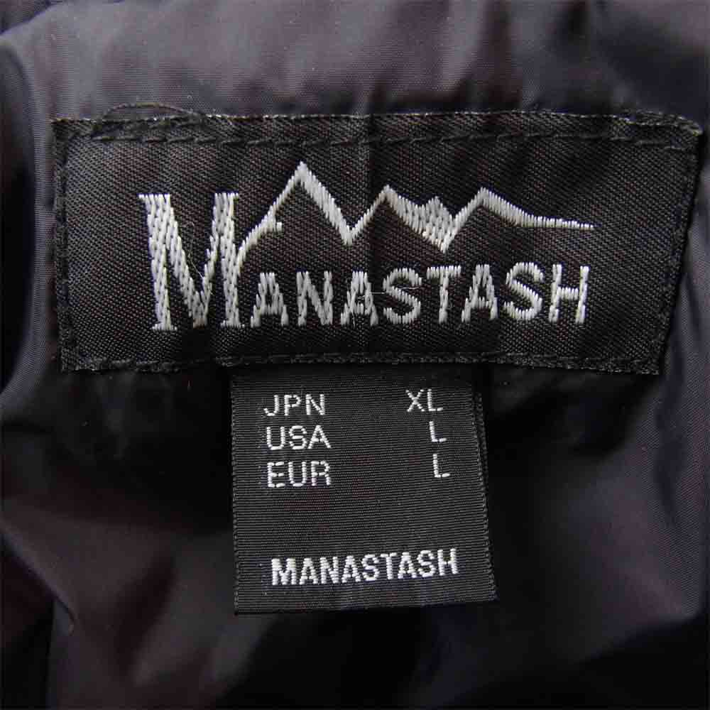 MANASTASH マナスタッシュ MRIP P-100 PARKA チェック柄 プリマロフト 中綿 ジャケット ブラック×ホワイト XL【中古】