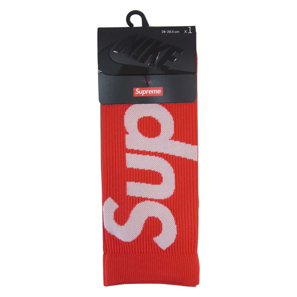 Supreme シュプリーム CU9069-657 NIKE Lightweight Crew Socks ナイキ ロゴ ソックス レッド系 28～29.5㎝【新古品】【未使用】【中古】