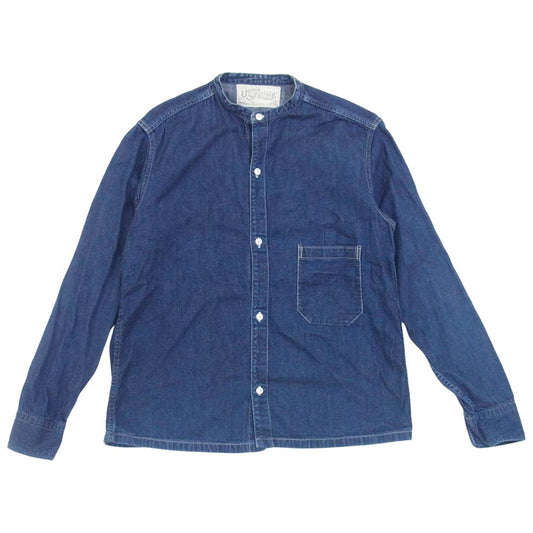 FREEWHEELERS フリーホイーラーズ UNION SPECIAL OVERALLS ユニオンスペシャルオーバーオールズ ノーカラー デニムシャツ インディゴブルー系【中古】
