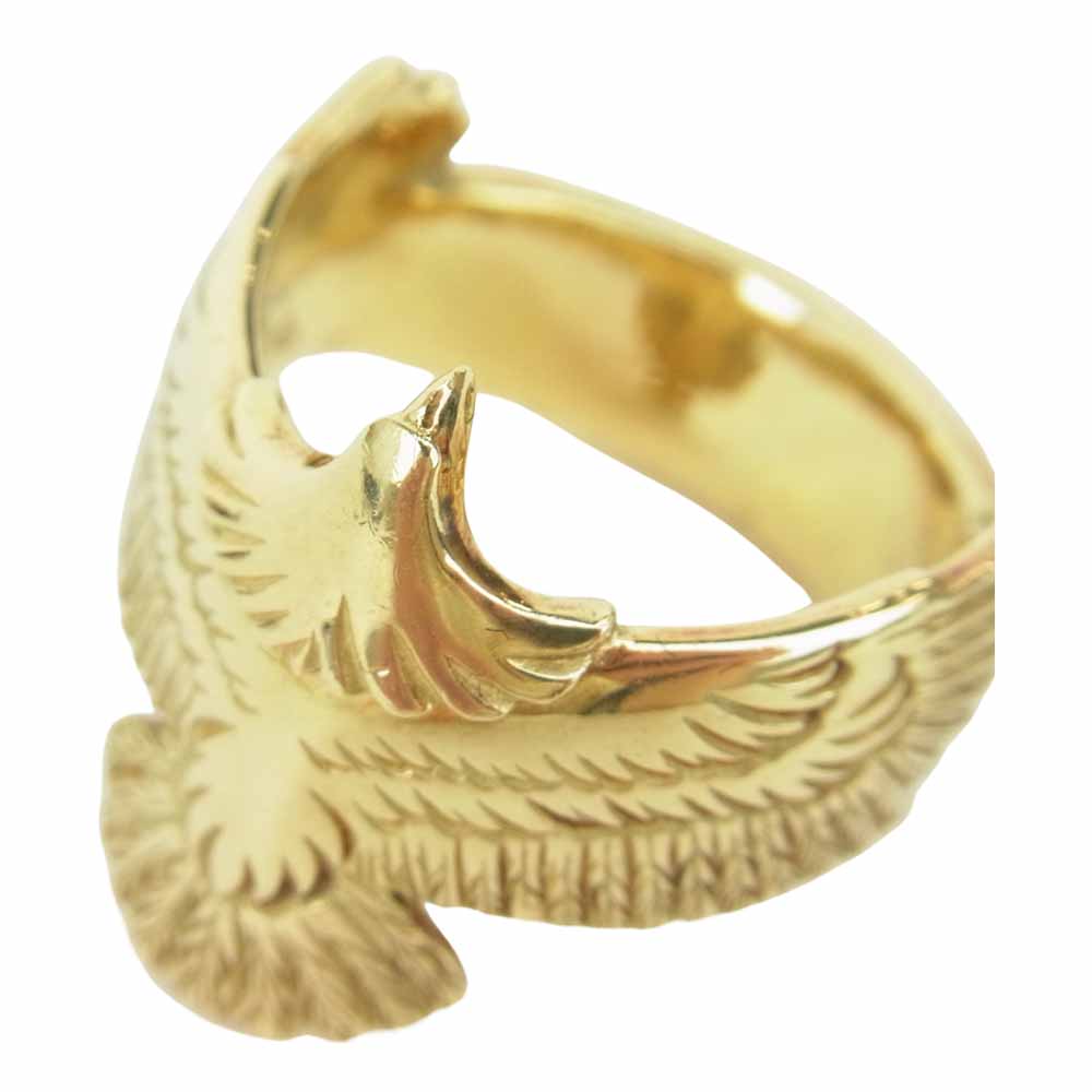 ウイングロック金メタル付きリング WINGROCK ウィングロック K18 全金 イーグル リング ゴールド系【中古