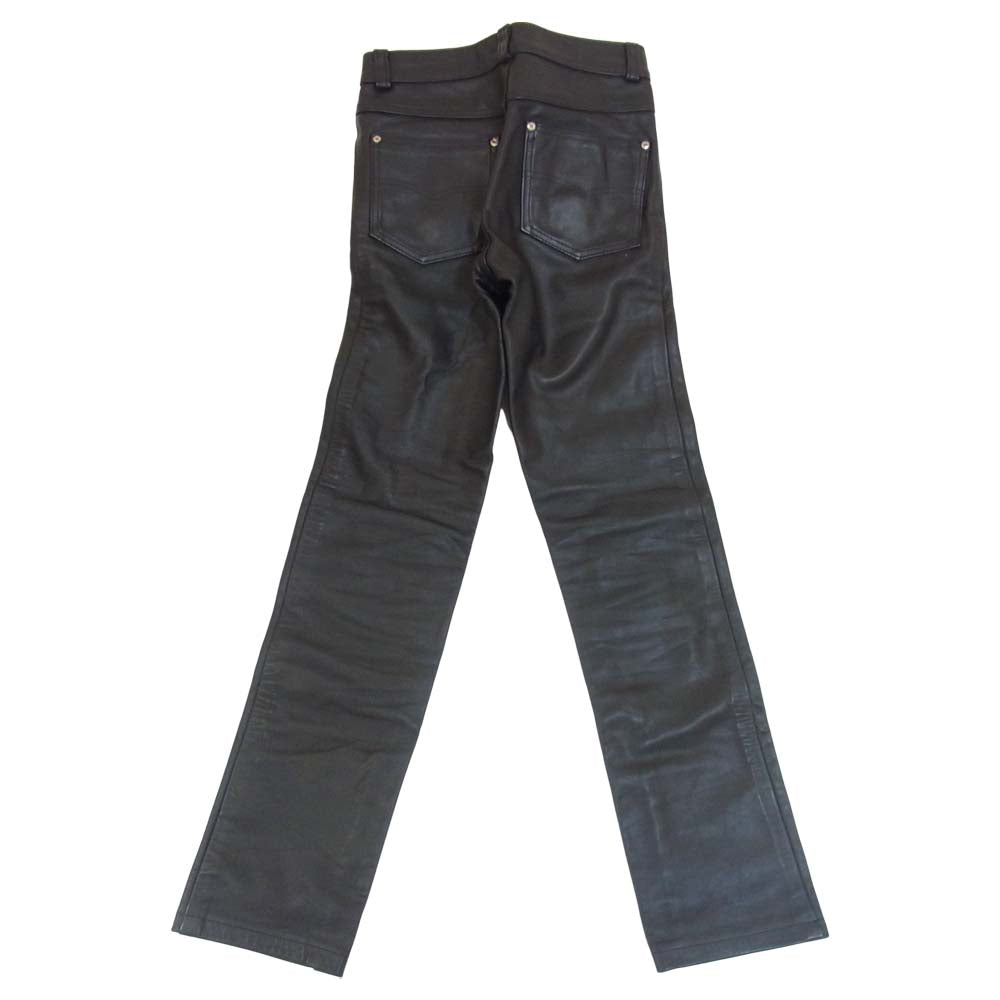 schott ショット USA製 600 LEATHER PANT 5ポケット レザー パンツ レザーパンツ ブラック系 28【中古】