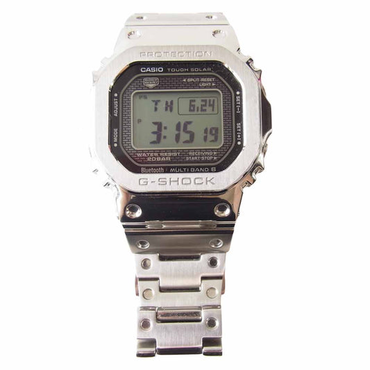 G-SHOCK ジーショック GMW-B5000D-1JF フルメタル タフソーラー デジタル スクエア シルバー系 Bluetooth 腕時計 シルバー系【中古】
