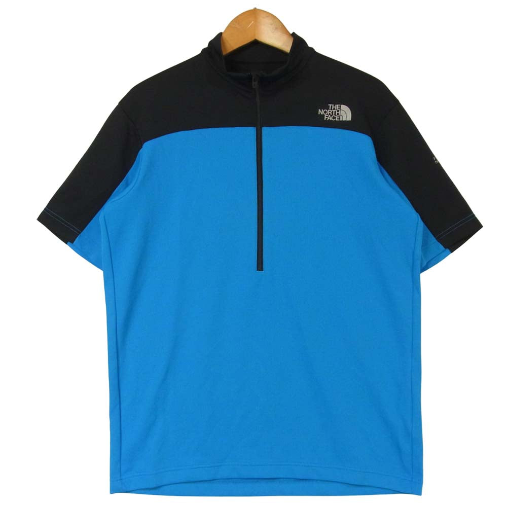 THE NORTH FACE ノースフェイス NT30910 S/S ULTRAWICK GEO MESH ZIP UP ハーフジップ プルオーバー Tシャツ ブルー系 M【中古】