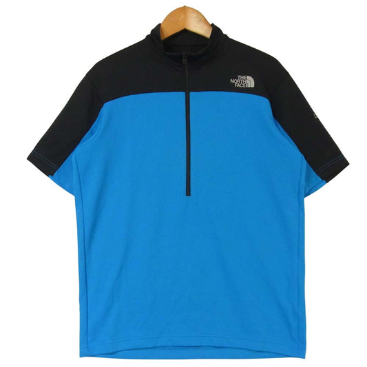 THE NORTH FACE ノースフェイス NT30910 S/S ULTRAWICK GEO MESH ZIP UP ハーフジップ プルオーバー Tシャツ ブルー系 M【中古】