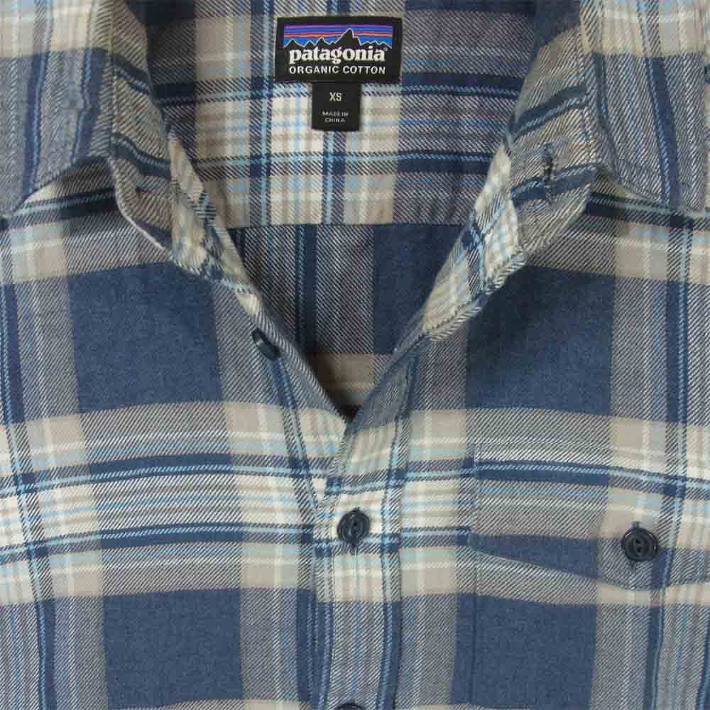patagonia パタゴニア SP19 54020 Lightweight Fjord Flannel Shirt フランネル 長袖 シャツ ブルー系 グレー系 XS【中古】
