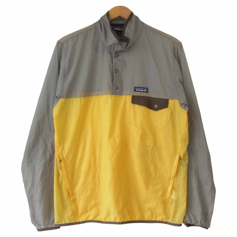 patagonia パタゴニア SP19 24150 Houdini SnapT PullOver フーディニ スナップT プルオーバー パッカブル ナイロン グレー系×イエロー系 S【中古】
