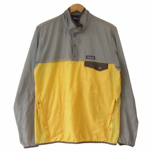 patagonia パタゴニア SP19 24150 Houdini SnapT PullOver フーディニ スナップT プルオーバー パッカブル ナイロン グレー系×イエロー系 S【中古】