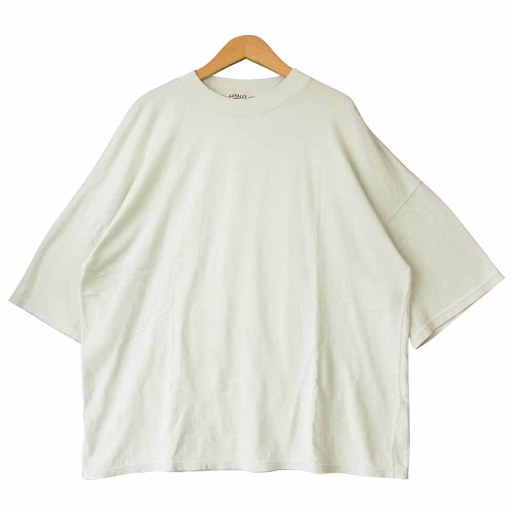 AURALEE オーラリー 17SS A7ST02MT SOFT CORD BIG TEE ビッグ Tシャツ グリーン系 4【中古】