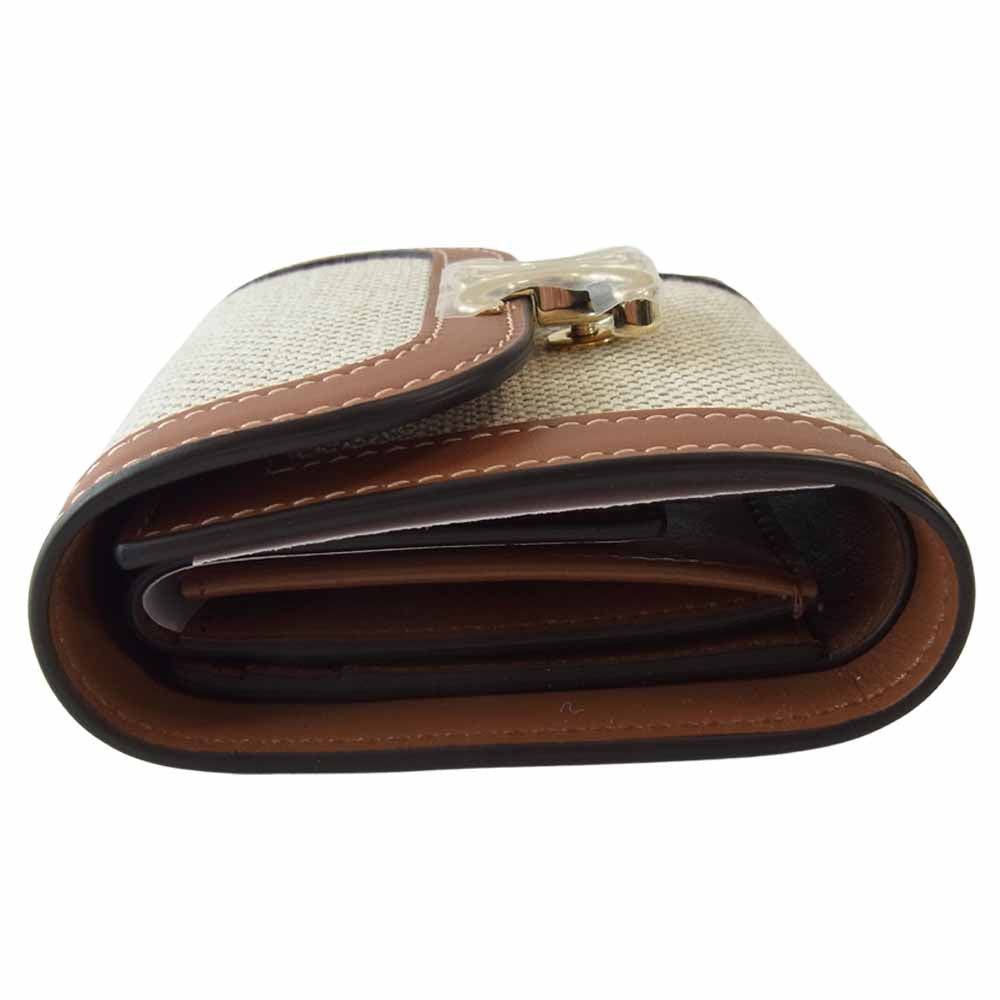 CELINE セリーヌ 10D782CLD.04LV トリオンフ スモールフラップ ウォレット ブラウン系【新古品】【未使用】【中古】