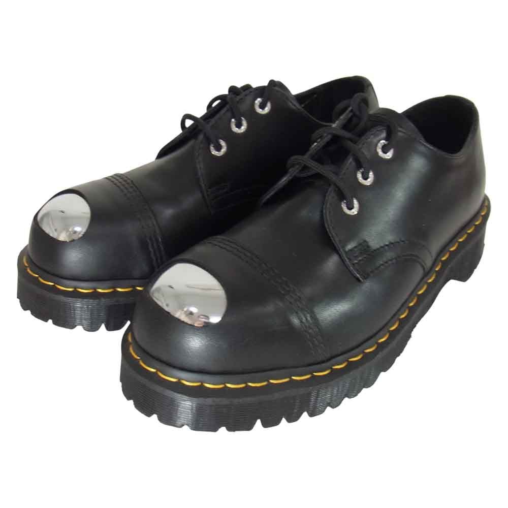 Dr.Martens ドクターマーチン 25038001 1925 LUXOR 3EYE スチールトゥ 3ホール レザー シューズ  ブラック系 UK8【美品】【中古】