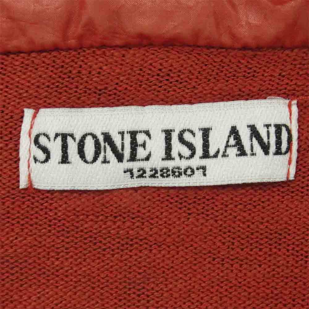 STONE ISLAND ストーンアイランド ニット ナイロン ジップ パーカー コットン チュニジア製 レッド系 M【中古】