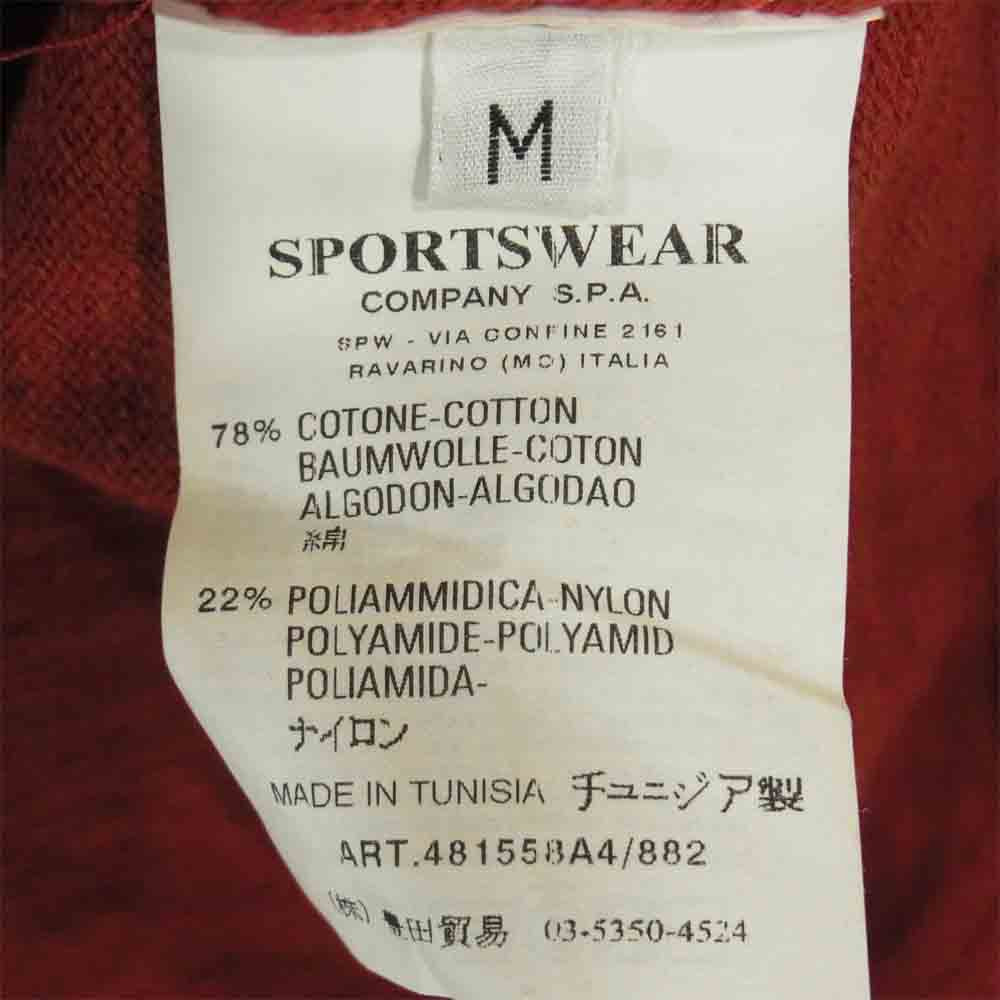 STONE ISLAND ストーンアイランド ニット ナイロン ジップ パーカー コットン チュニジア製 レッド系 M【中古】