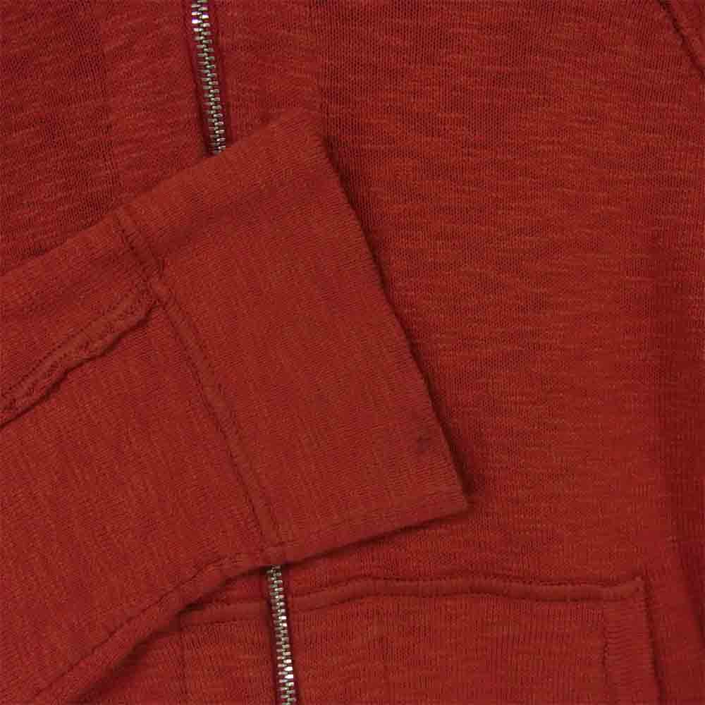 STONE ISLAND ストーンアイランド ニット ナイロン ジップ パーカー コットン チュニジア製 レッド系 M【中古】
