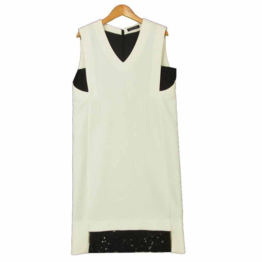 YOKO CHAN ヨーコチャン 17AW YCD-117-311 V-neck Hem Lace Dress Vネック ヘム レース ドレス ワンピース ホワイト系 ブラック系 38【美品】【中古】