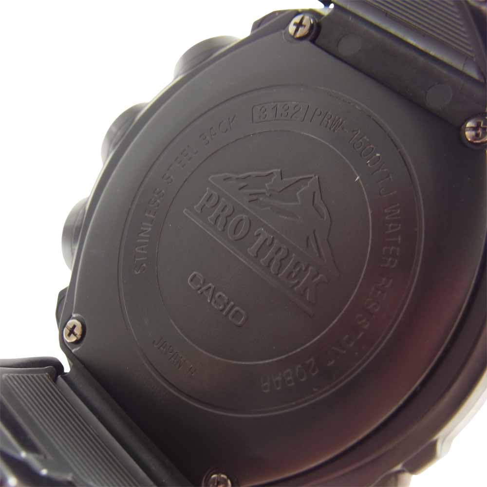 CASIO カシオ PRW-1500YTJ PROTREK プロトレック トリプルセンサー ソーラー 電波クォーツ 腕時計 ブラック系【中古】