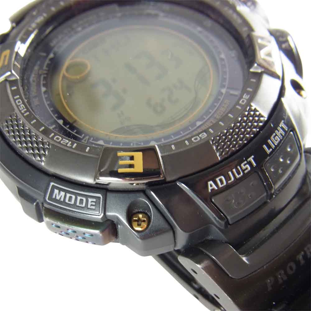 CASIO カシオ PRW-1500YTJ PROTREK プロトレック トリプルセンサー ソーラー 電波クォーツ 腕時計 ブラック系【中古】