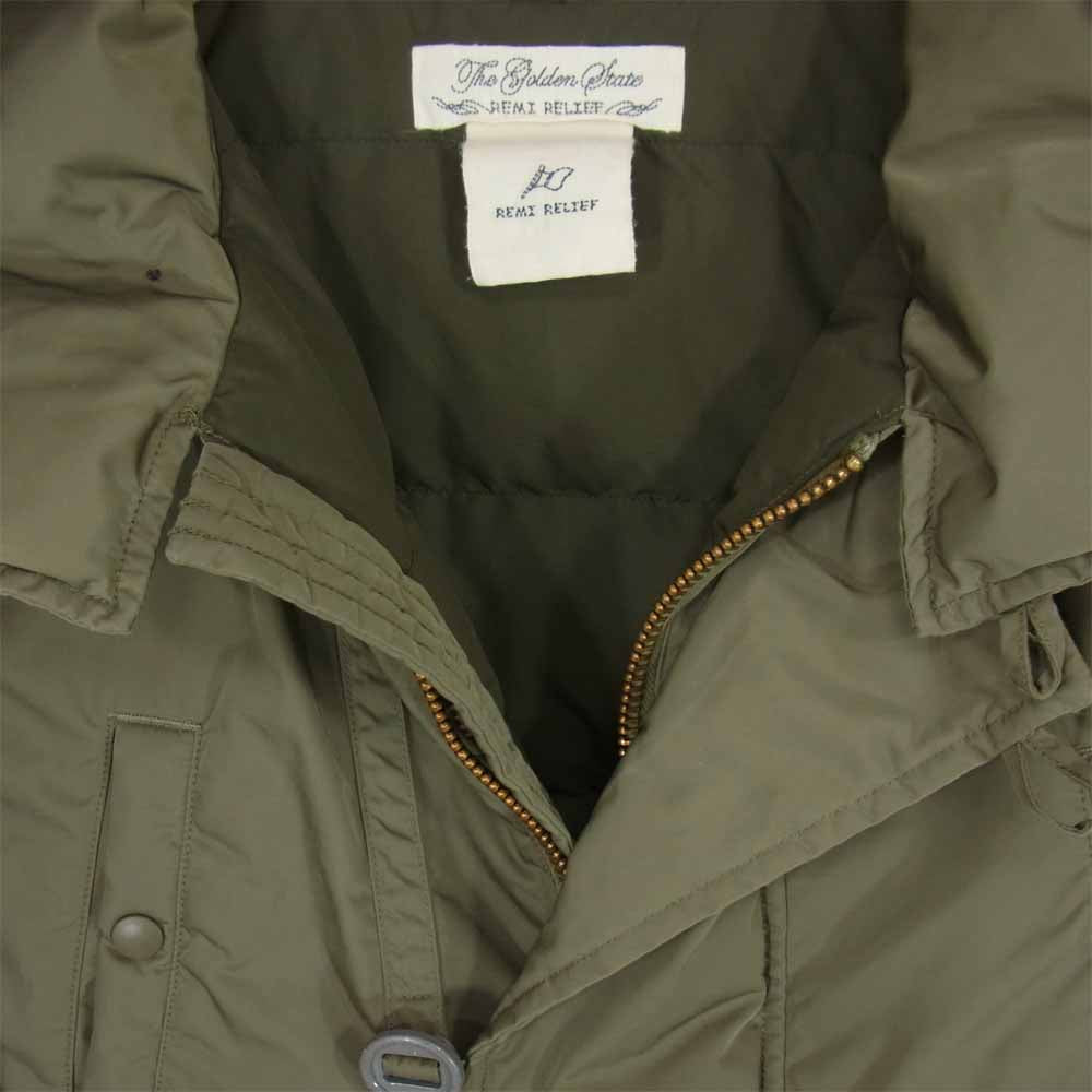 REMI RELIEF レミレリーフ RN18233020 M65型 ダウン ジャケット カーキ系 S【極上美品】【中古】