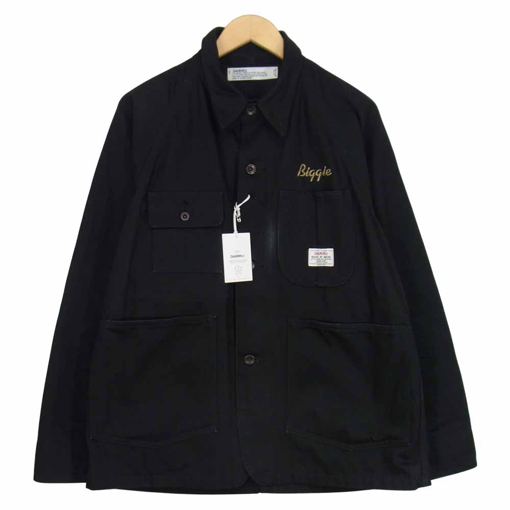 ダイリク 19AW J-3 American Dream Biggie ノンウォッシュ デニム カバーオール ブラック ブラック系 M【中古】
