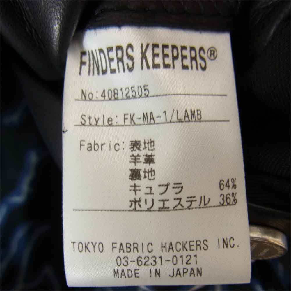 ファインダーズキーパーズ 40812505 FK-MA-1/LAMB ラムレザー ジャケット ブラック系 S【極上美品】【中古】