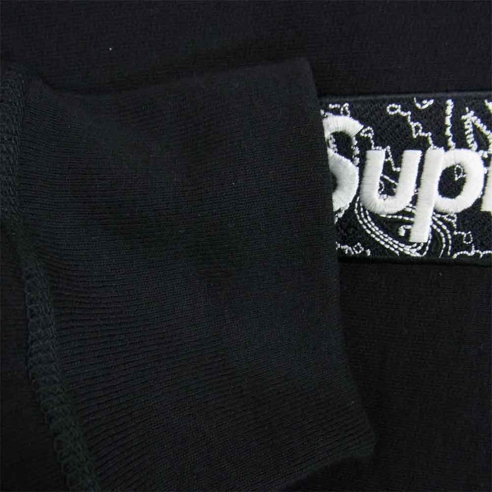 Supreme シュプリーム 19AW Bandana Box Logo Hooded Sweatshirt バンダナ ボックスロゴ パーカー ブラック系 L【中古】
