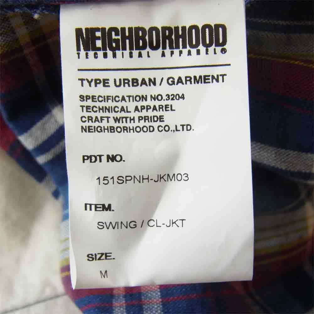 NEIGHBORHOOD ネイバーフッド 15SS 151SPNH-JKM03 SWING / CL-JKT マドラスチェック スウィングトップ ジャケット マルチカラー系 M【中古】