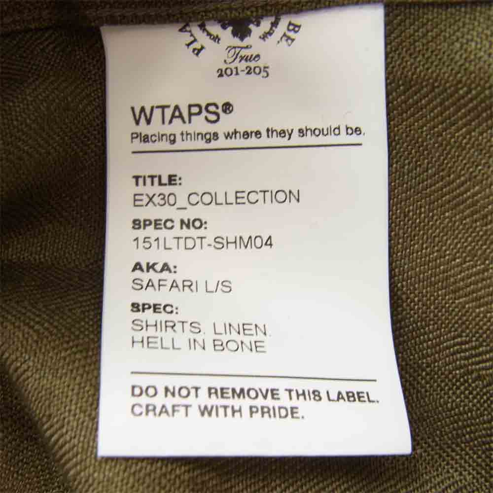 WTAPS ダブルタップス 151LTDT-SHM04 SAFARI L/S サファリ ジャケット カーキ系 M【美品】【中古】