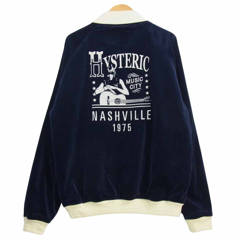 HYSTERIC GLAMOUR ヒステリックグラマー 0233AB06 NASHVILLE ベロア スーベニア ジャケット ネイビー系 L【中古】