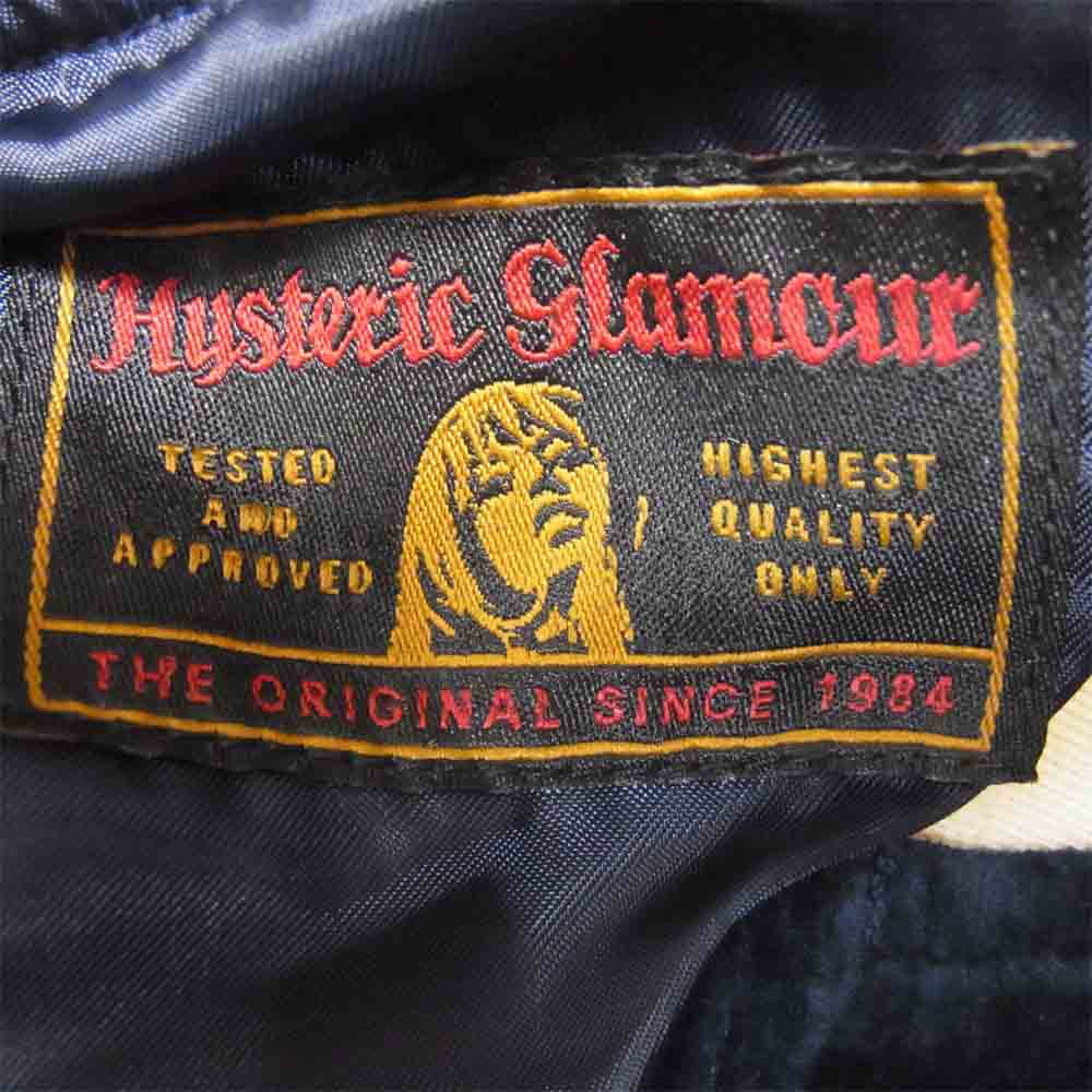 HYSTERIC GLAMOUR ヒステリックグラマー 0233AB06 NASHVILLE ベロア スーベニア ジャケット ネイビー系 L【中古】
