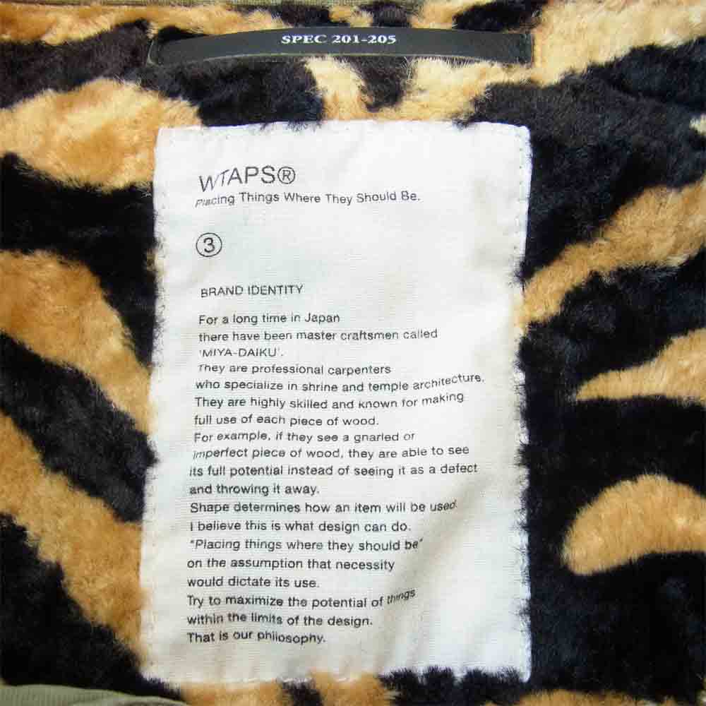WTAPS ダブルタップス 11AW 112GWDT-JKM04S M-65 クロスボーン タイガーライナー フィールド ジャケット カーキ系 3【中古】