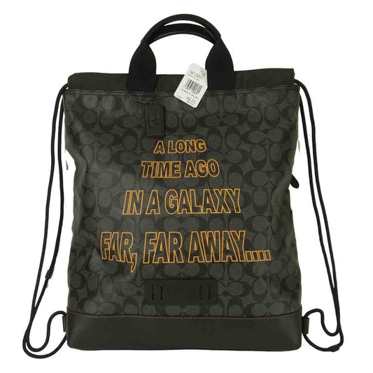 COACH コーチ STAR WARS スターウォーズ F84712 ドローストリング リュックサック ブラック系 グレー系【新古品】【未使用】【中古】