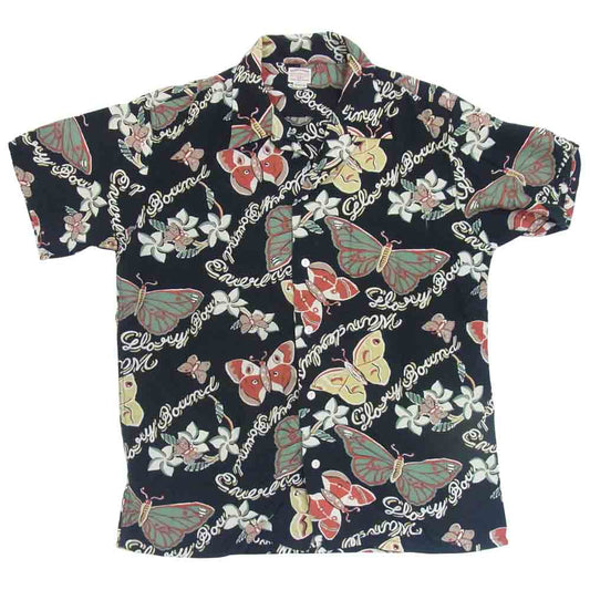 COOTIE クーティー GLORY BOUND バタフライ アロハ シャツ 半袖シャツ 総柄 ブラック系 M【中古】