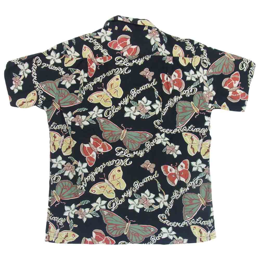 COOTIE クーティー GLORY BOUND バタフライ アロハ シャツ 半袖シャツ 総柄 ブラック系 M【中古】