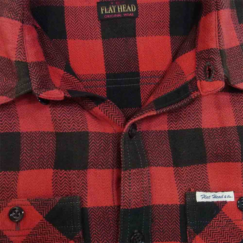 THE FLAT HEAD ザフラットヘッド バッファロー チェック シャツ 長袖シャツ レッド系 40【中古】