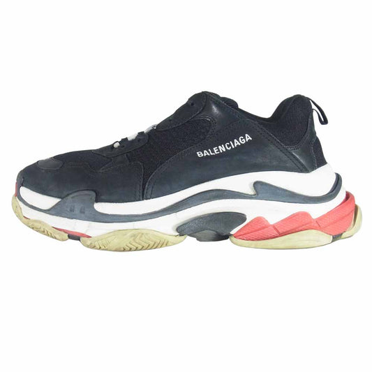 BALENCIAGA バレンシアガ 19AW 533882 TRIPLE S TRAINER トリプルS レザー スニーカー ブラック系 29cm【中古】