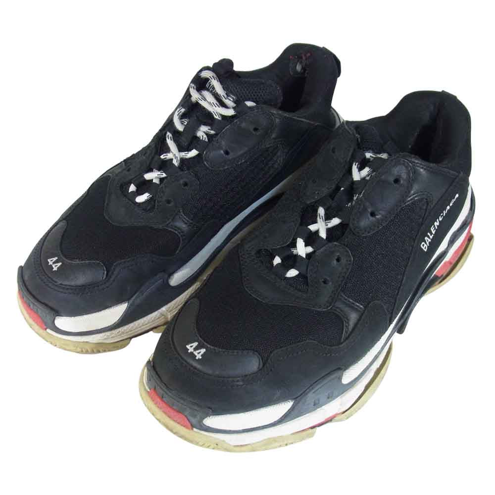 BALENCIAGA バレンシアガ 19AW 533882 TRIPLE S TRAINER トリプルS レザー スニーカー ブラック系 29cm【中古】