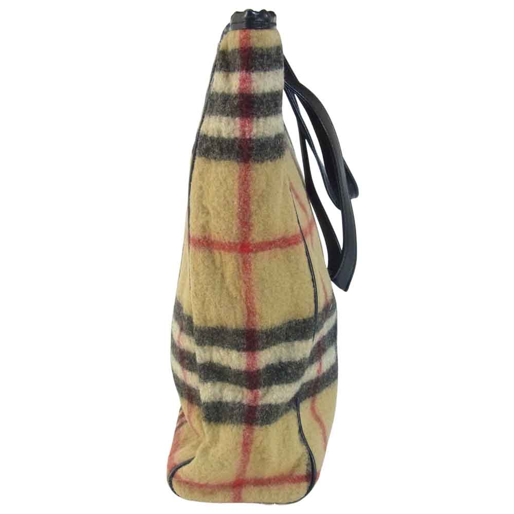 BURBERRY BLUE LABEL バーバリーブルーレーベル ノバ チェック ウール トート バッグ ライトブラウン系【中古】