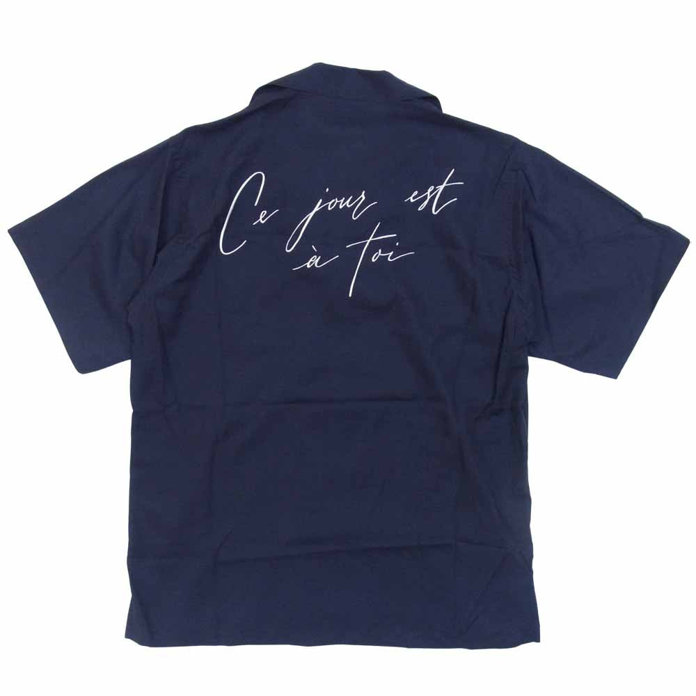 DESCENDANT ディセンダント 211TQDS-SHM06 ACHIEVE RAYON SS SHIRT Ce jour est toi アーカイブ レーヨン シャツ ネイビー系 2【極上美品】【中古】