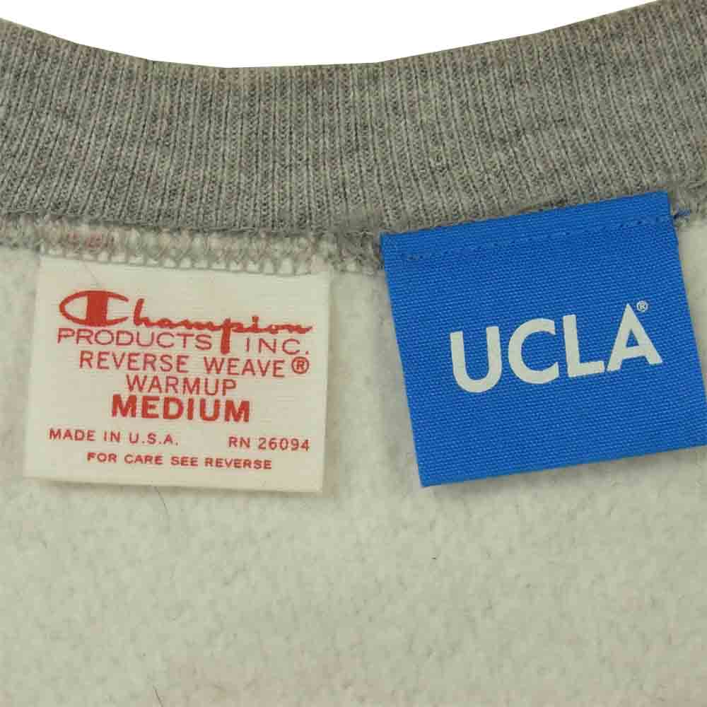 Champion チャンピオン USA製 赤単タグ 復刻 UCLA カレッジ プリント スウェット トレーナー グレー系 M【中古】