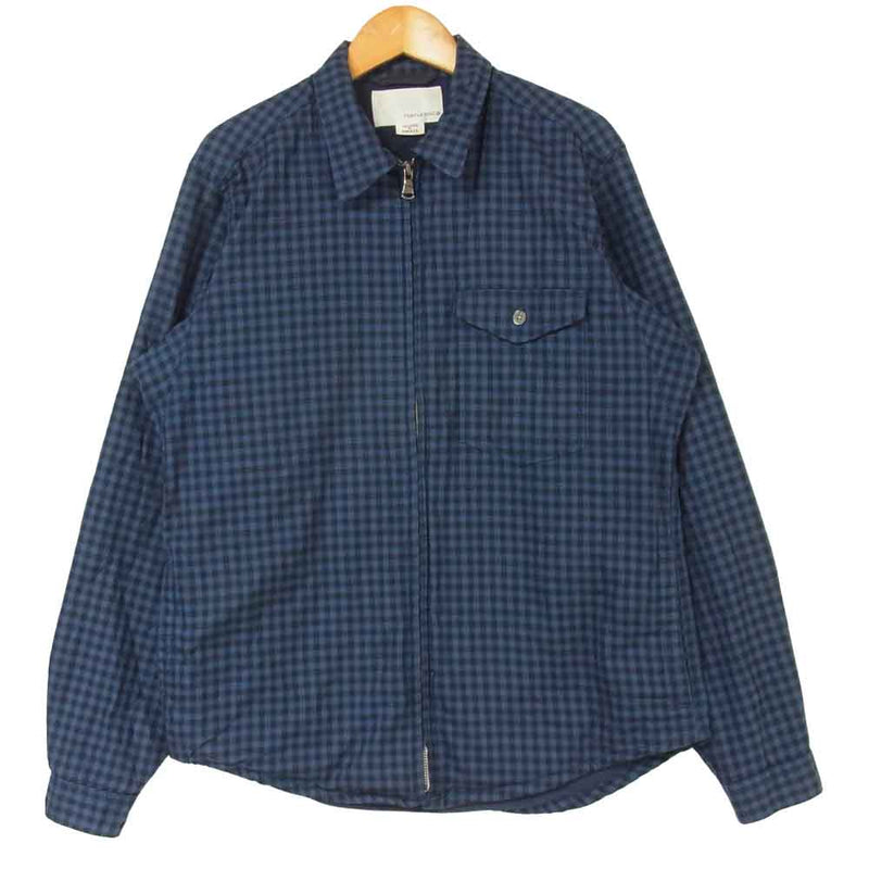 nanamica ナナミカ SUGF576 コットン フルジップ 長袖 シャツ ジャケット 日本製 ブルー系 S【中古】