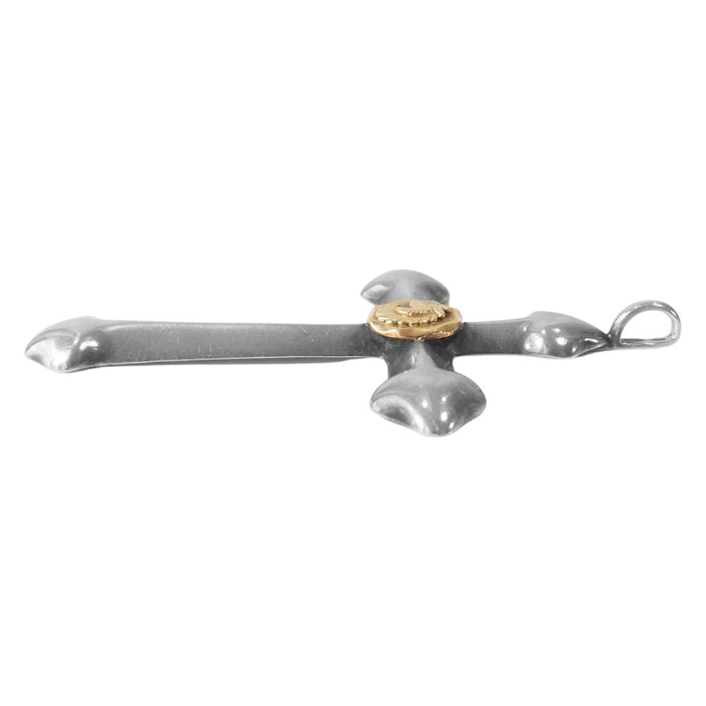 タディアンドキング ラージ クロス GP K18 ウルフ ネックレス トップ シルバー系×ゴールド系【中古】