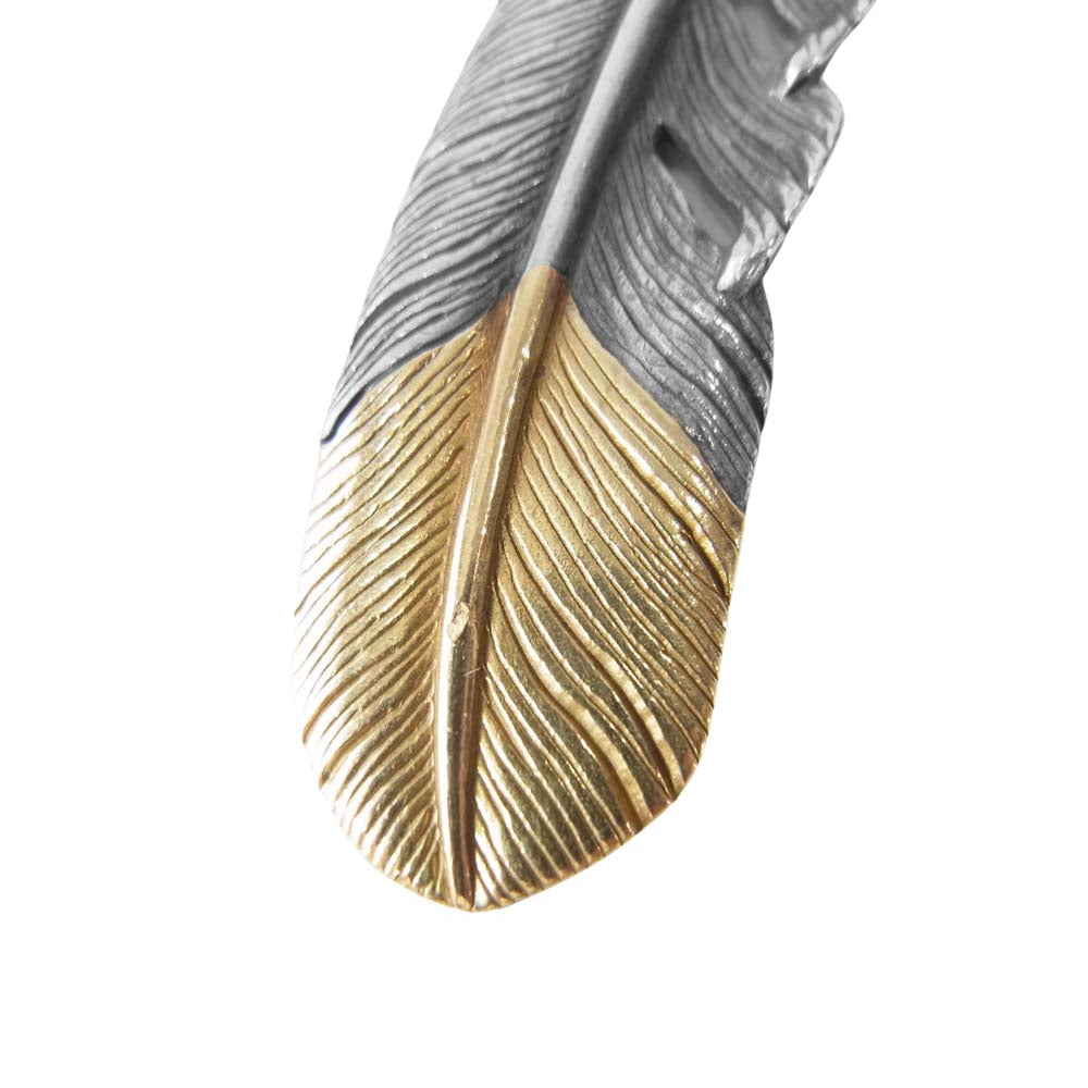 タディアンドキング SV フェザー 先金 剣先 K18 L ペンダント シルバー系×ゴールド系【中古】