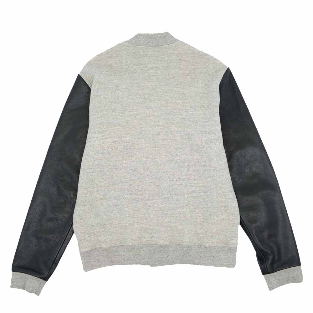 CHROME HEARTS クロムハーツ（原本無） JKT GRP NOT BOMBER CHワッペン レザー 切り替え スタジャン ブルゾン グレー系 ブラック系【中古】